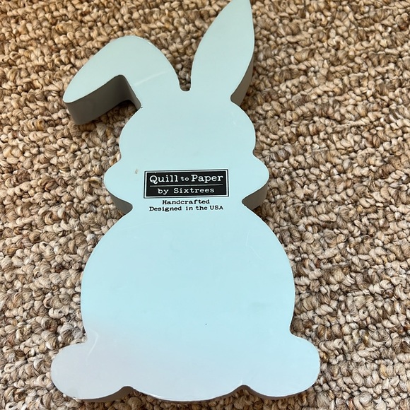 NEW: Plaid Bunny Decor with Pom Pom Tail - Picture 3 of 3